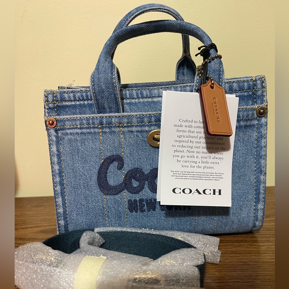 Coach Mini Denim Cargo Tote 20 - Picture 7 of 7